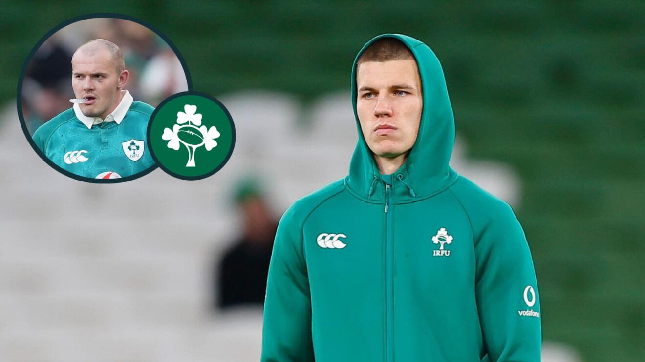 two layer image featuring Sam Prendergast and Jacob Stockdale