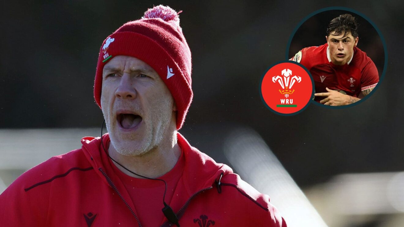 Wales head coach Steve Tandy and back three star Louis Rees-Zammit (inset).