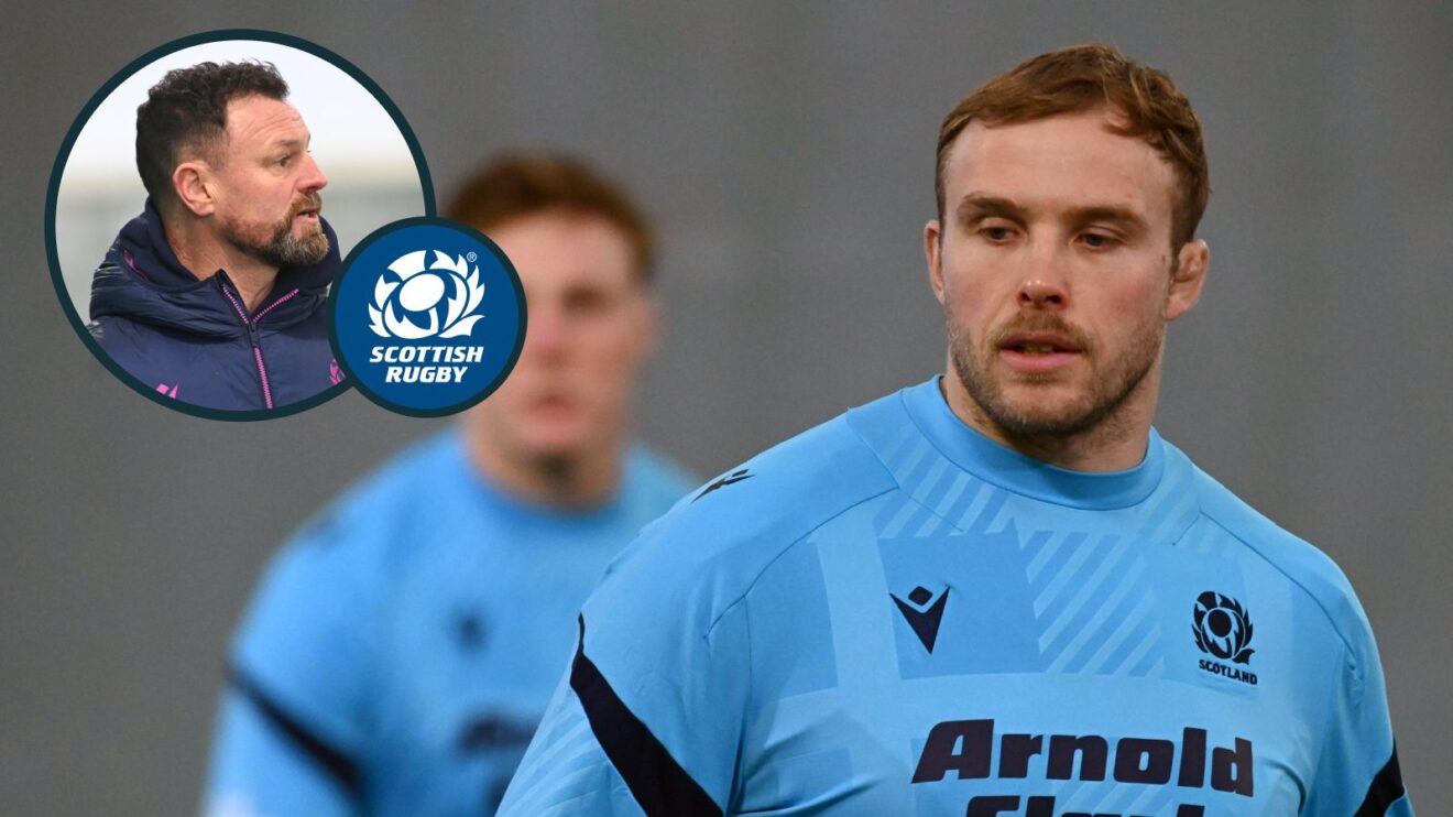 A two layered image of Jonny Gray and Nigel Carolan