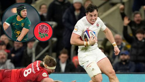 Henry Arundell in action for England against Wales.