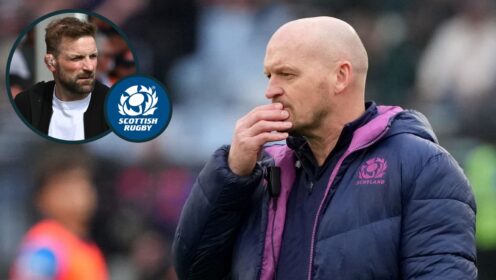 Scotland head coach Gregor Townsend and former captain John Barclay (inset).