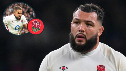 England stars Ellis Genge and Ollie Lawrence.