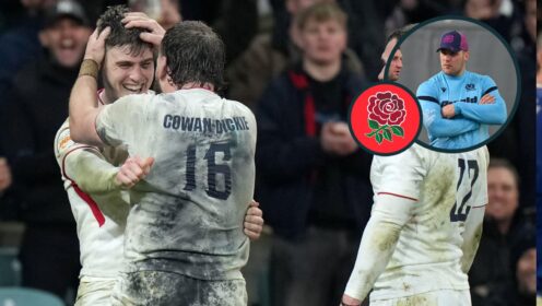 two layer image of Luke Cowan-Dickie and Duhan van der Merwe