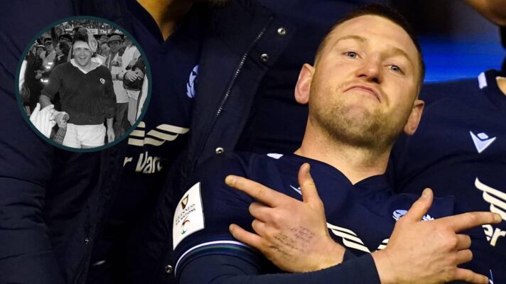 Scotland players Finn Russell and David Sole