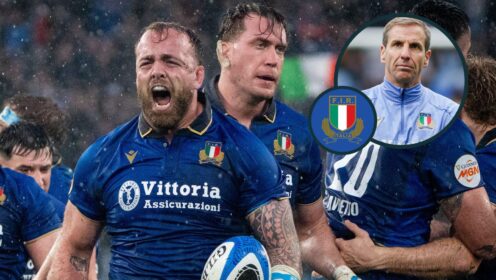 A two layered image of Italy players and Gonzalo Quesada