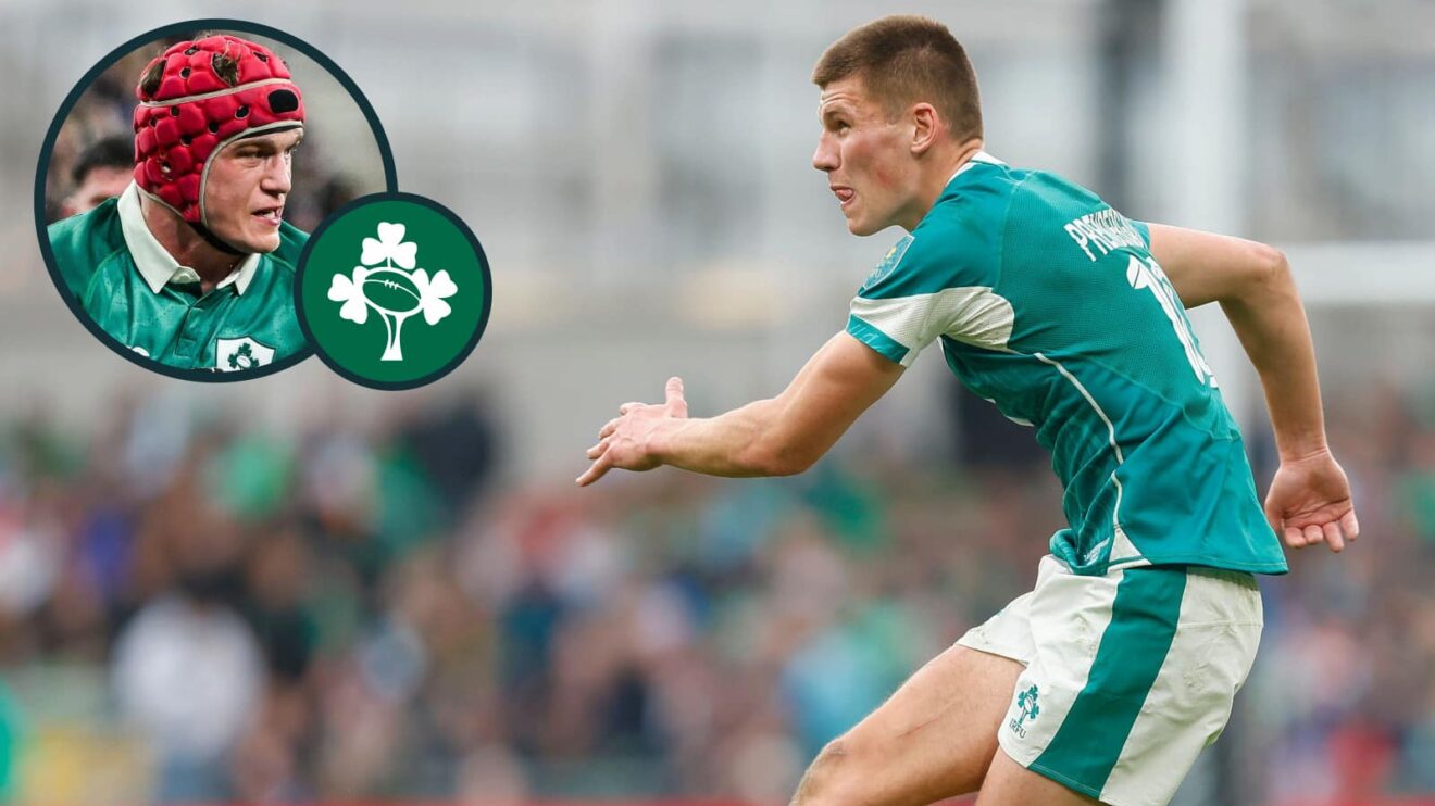 Ireland fly-half Sam Prendergast and flanker Josh van der Flier (inset), who has been omitted for Italy clash.