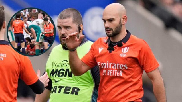 ‘I’m out, my body has gone’ – Shocking scenes as referee injured during England v Ireland Six Nations clash