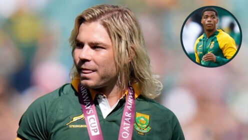 Springboks scrum-halves Faf de Klerk and Grant Williams.