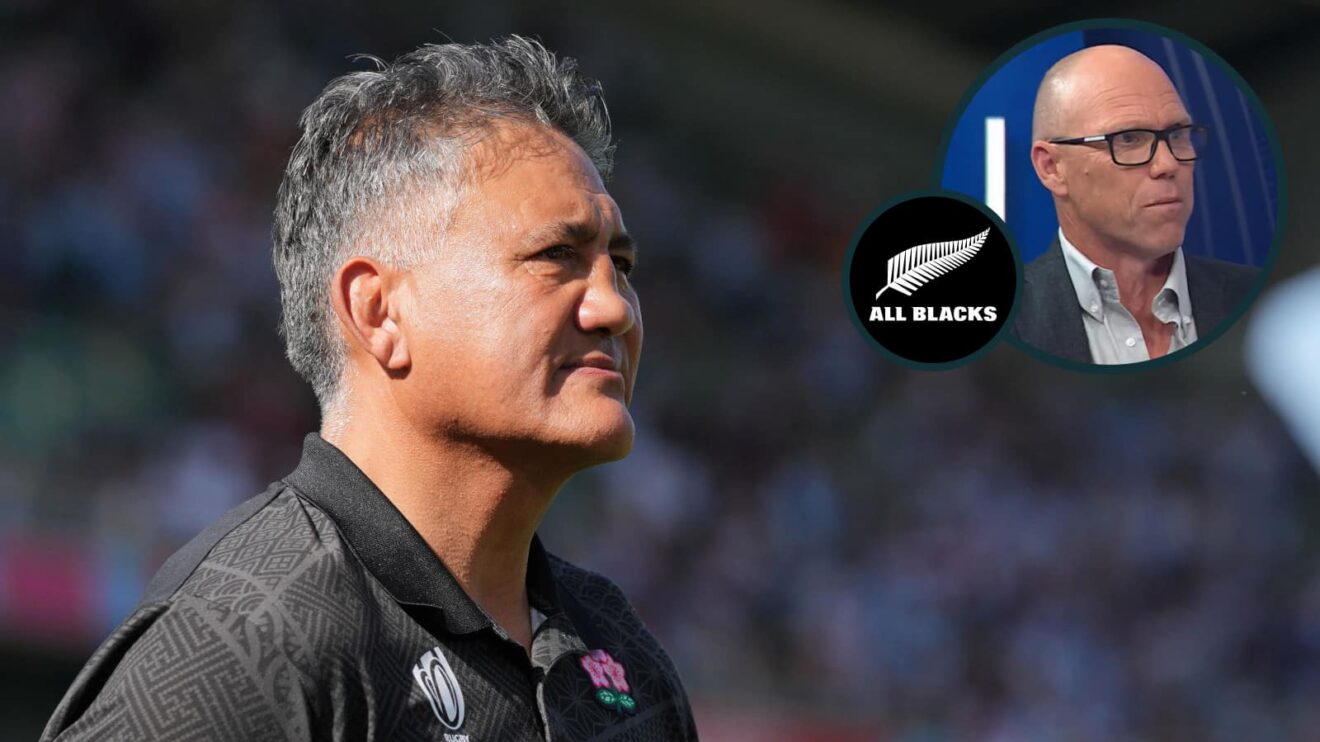 All Blacks head coach candidate Jamie Joseph and former New Zealand wing Jeff Wilson (inset).