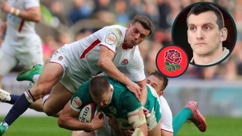 two layer image of George Ford and Sam Warburton