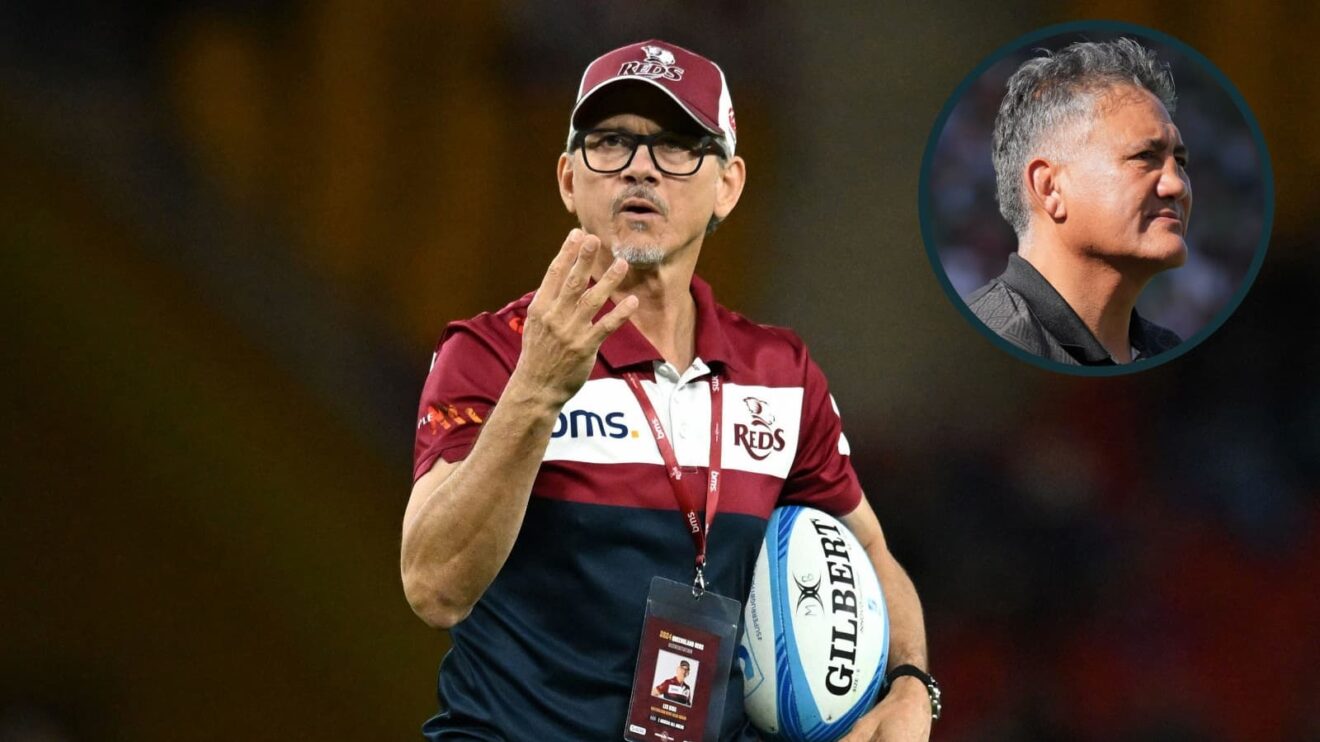 Reds head coach Les Kiss and Highlanders boss Jamie Joseph (inset).