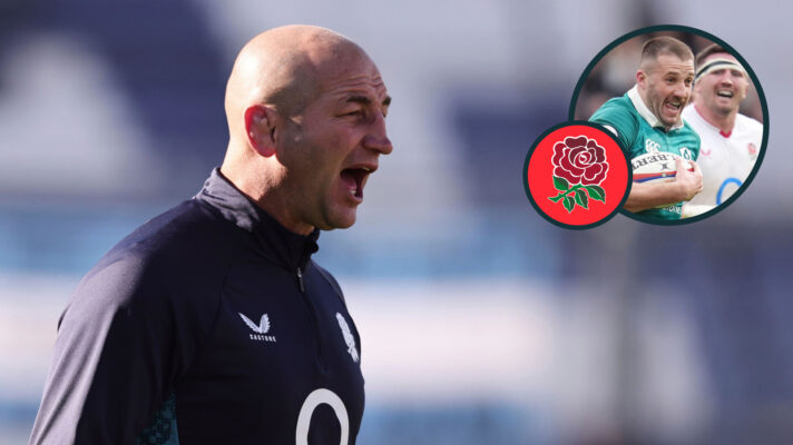 England head coach Steve Borthwick and Ireland centre Stuart McCloskey (inset).