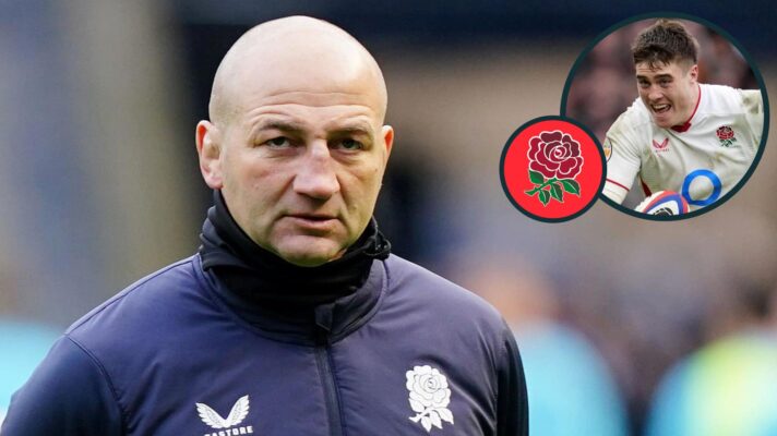 England head coach Steve Borthwick and versatile back Tommy Freeman (inset).