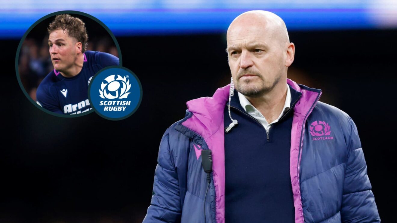 Scotland head coach Gregor Townsend and axed wing Duhan van der Merwe (inset).