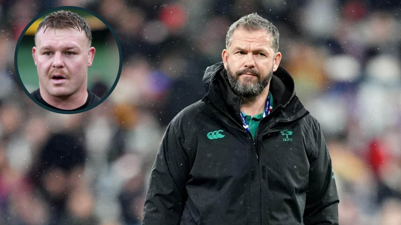 Ireland boss Andy Farrell and an inset of Wales captain Dewi Lake.