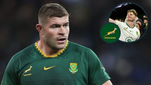 Springboks Malcolm Marx and Ethan Hooker