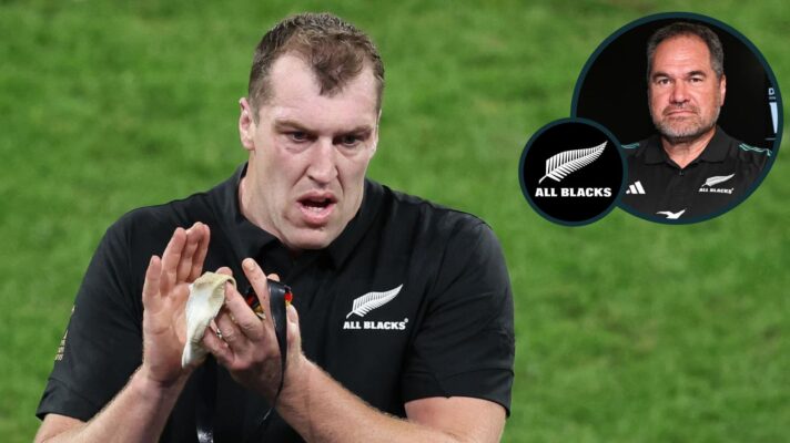 Former All Blacks lock Brodie Retallick and current head coach Dave Rennie (inset).