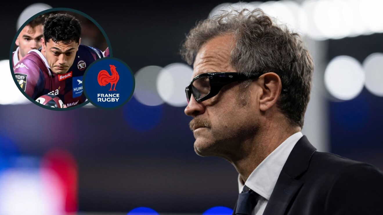 France head coach Fabien Galthie and Bordeaux-Begles star Temo Matiu (inset).