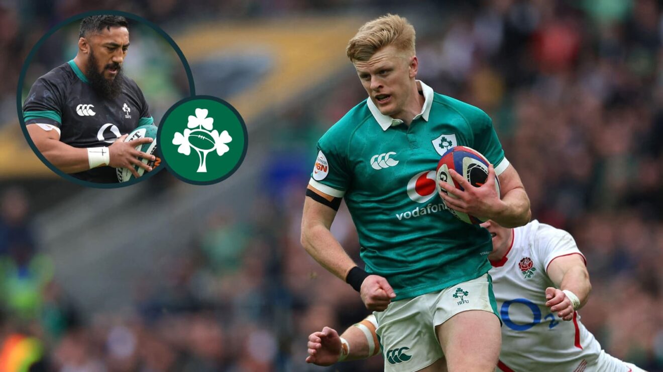 two layer image of Tommy O'Brien and Bundee Aki