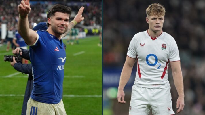 France star Matthieu Jalibert and England's Fin Smith face off at fly-half.