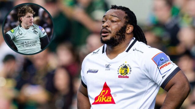 A two layered image of Joseph Dweba (right) and James O'Connor (left)