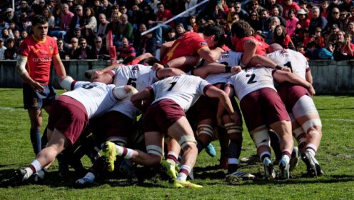 Georgia players in a maul in the 2025 REC