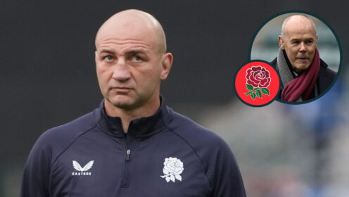 England head coach Steve Borthwick and 2003 Rugby World Cup winner Sir Clive Woodward (inset).