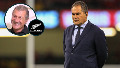 Former New Zealand number eight Murray Mexted (inset) and All Blacks head coach Dave Rennie.