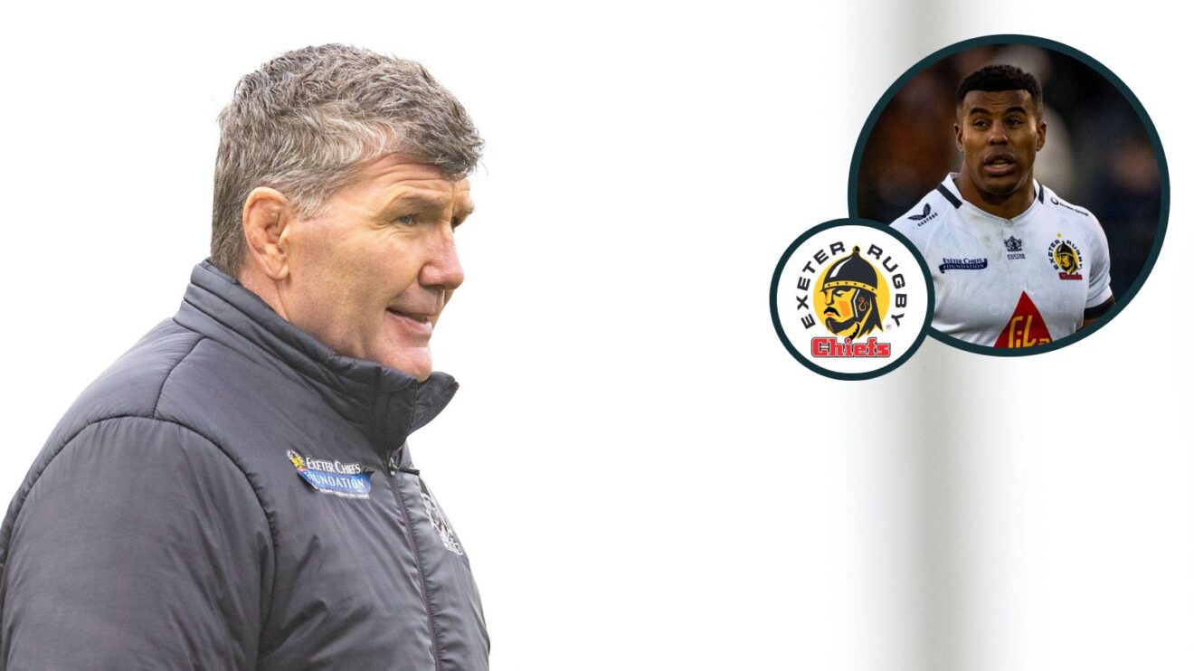 A two layered image of Rob Baxter and Immanuel Feyi-Waboso