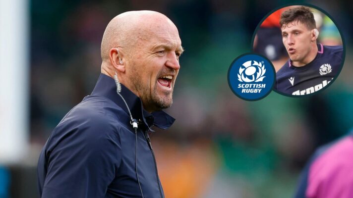 Scotland head coach Gregor Townsend and flanker Rory Darge (inset).