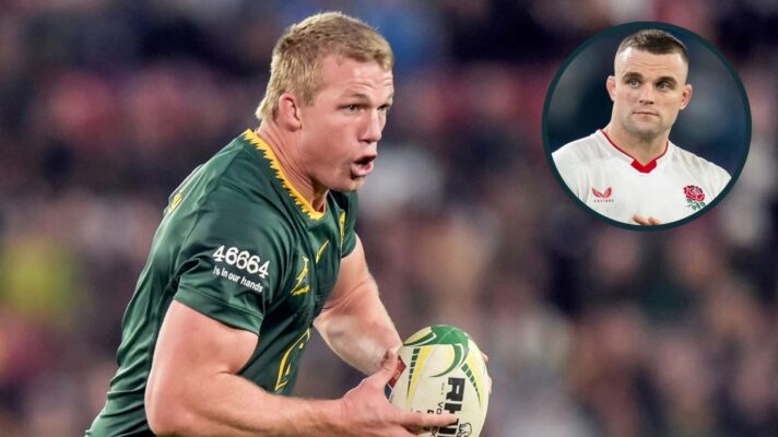 Springboks great Pieter-Steph du Toit and England star Ben Earl (inset).