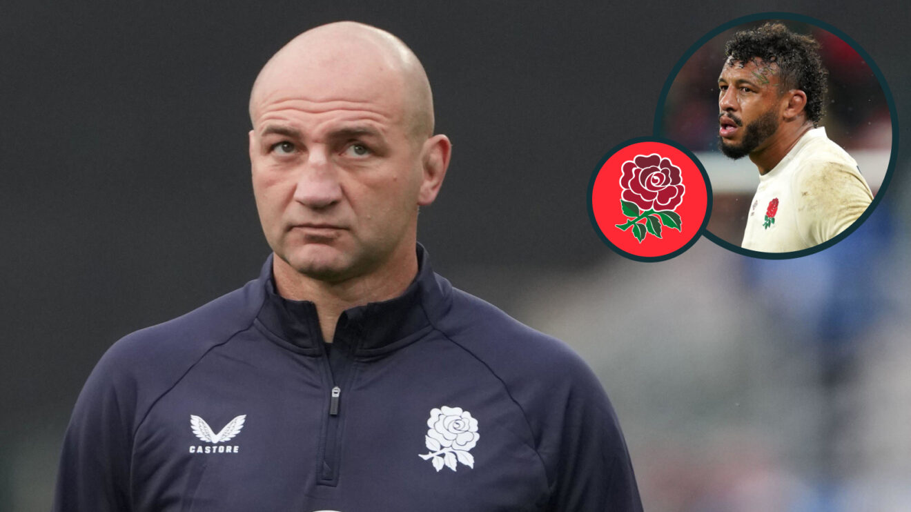 England head coach Steve Borthwick and legendary forward Courtney Lawes (inset).