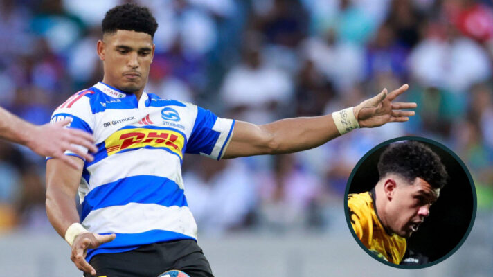 Stormers playmaker Sacha Feinberg-Mngomezulu and Dragons flyer Rio Dyer.