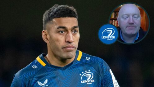 All Blacks and Leinster back Rieko Ioane, and former Ireland hooker Bernard Jackman (inset).
