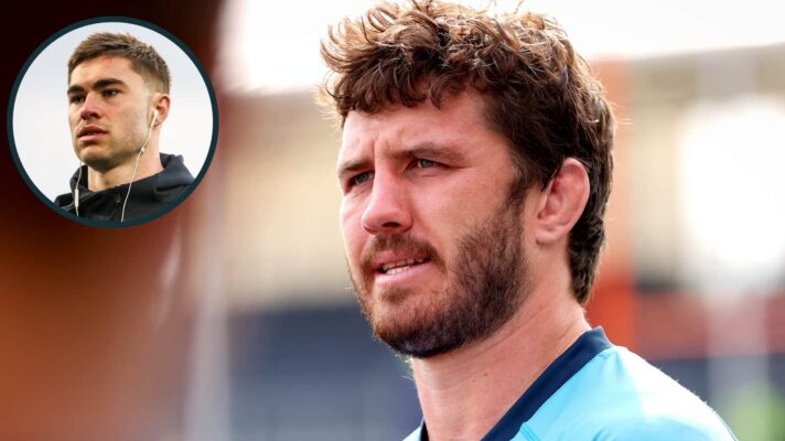 Bulls lock Ruan Nortje (Credit INPHO/Ryan Byrne/EPCR) and Munster fly-half Jack Crowley. (Credit INPHO/Nick Elliott/EPCR)