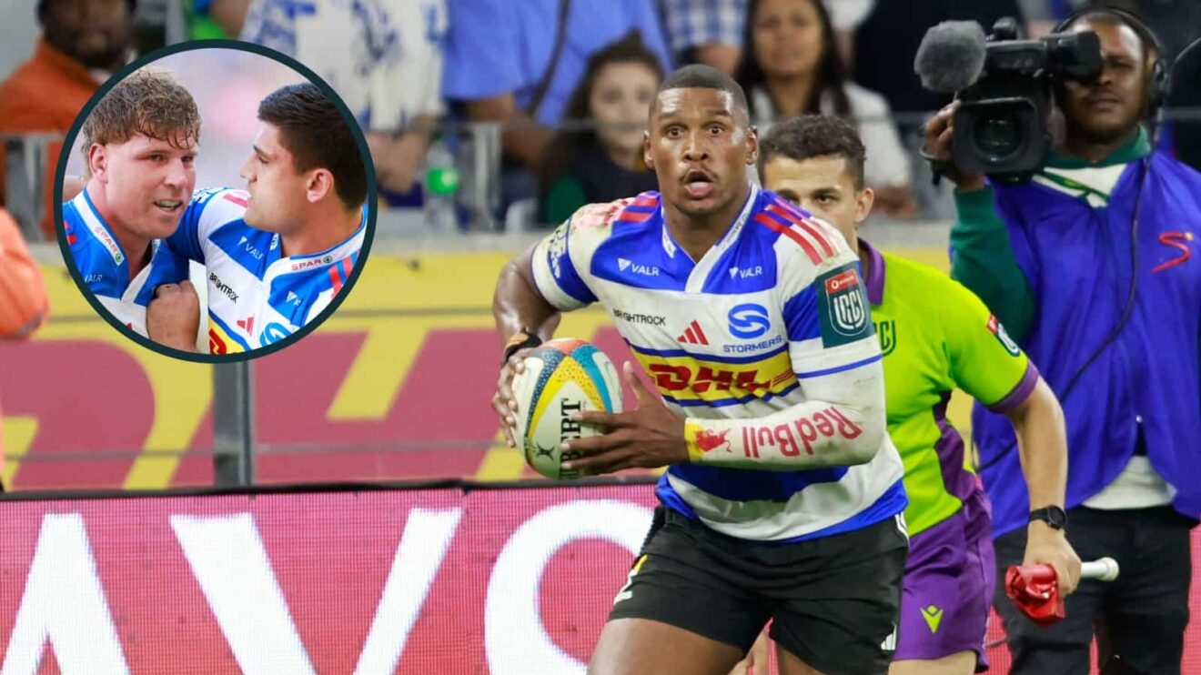 Stormers stars Damian Willemse and Evan Roos.