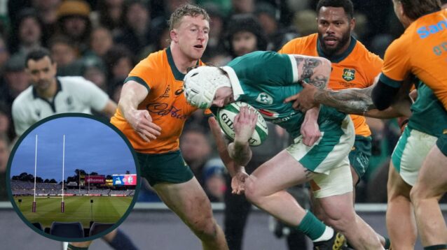 Mack Hansen in action for Ireland against Wallabies.