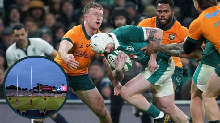 Mack Hansen in action for Ireland against Wallabies.
