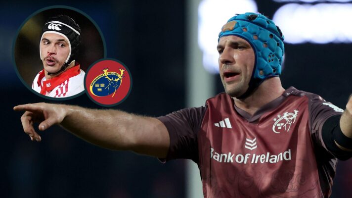 A two layered image of Tadhg Beirne and Thaakir Abrahams