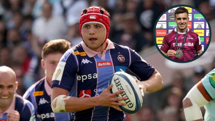 Union Bordeaux Bègles' Louis Bielle-Biarrey (INPHO/Billy Stickland/EPCR) and Sale Sharks' George Ford (INPHO/Cat Goryn/EPCR).