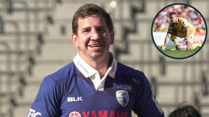 BlueRevs' captain Kwagga Smith and an inset of Tokyo Sungoliath back Cheslin Kolbe.