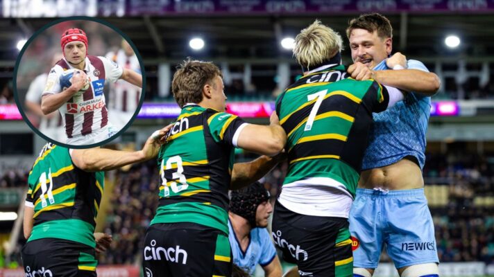 Henry Pollock clashes with Guillaume Ducat in the Investec Champions Cup.