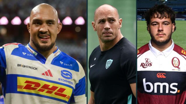 Salmaan Moerat, Sergio Parisse and Massimo De Lutiis