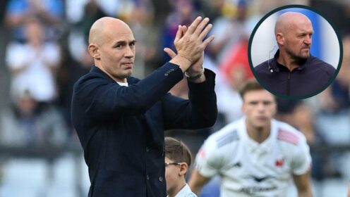 Italy legend Sergio Parisse and an inset of Scotland head coach Gregor Townsend.