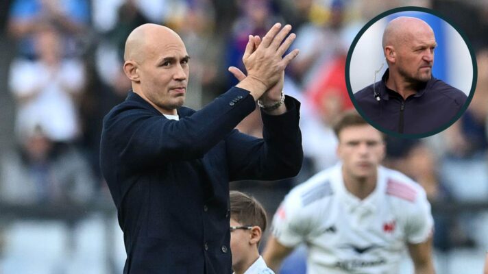 Italy legend Sergio Parisse and an inset of Scotland head coach Gregor Townsend.