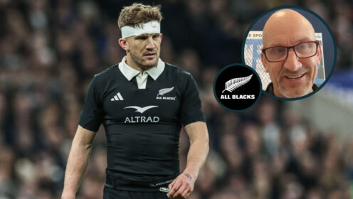 All Blacks fly-half Damian McKenzie and former New Zealand scrum-half Ant Strachan (inset).