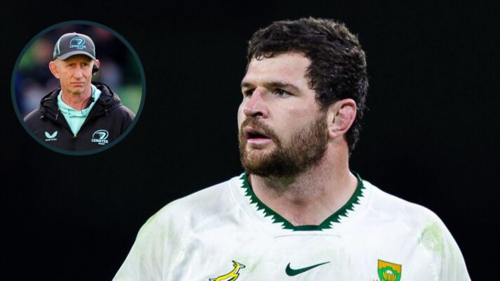 A two layered image of Marco van Staden (left) and Leo Cullen (right)