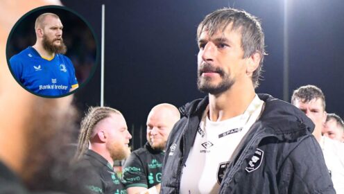 Sharks lock Eben Etzebeth and Leinster's RG Snyman.