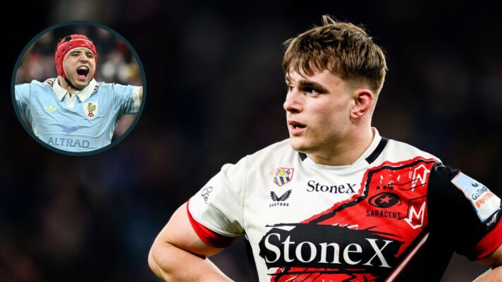 A two layered image of Theo Dan (right) and Louis Bielle-Biarrey (left)