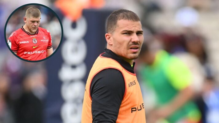 Antoine Dupont and an inset of Toulouse teammate Jack Willis.